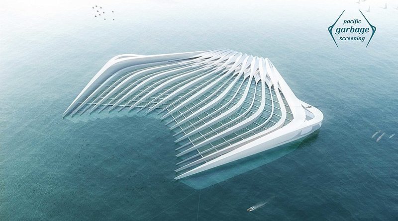 PSG-Plattform mit der im Meer Plastikmüll eingesammelt werden kann.