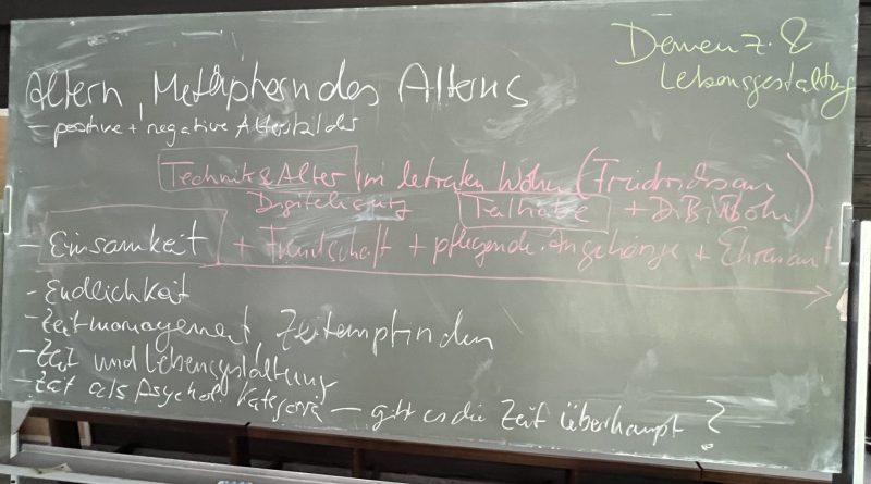 Tafelbild zu Themen des AK Lebensgestaltung im Alter