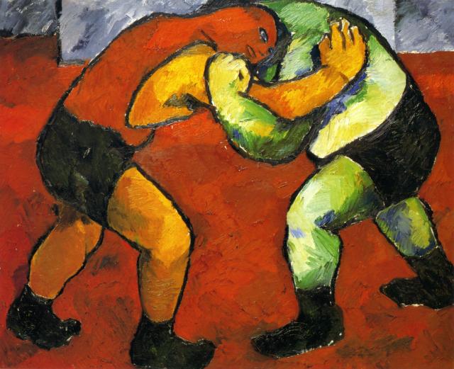 "Die Ringer" (1908/09) von Natalja Sergejewna Gontscharowa