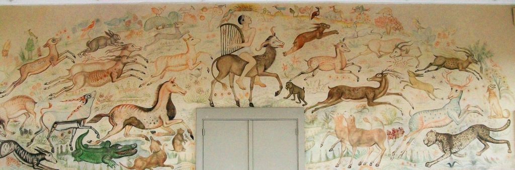 Anita Rée: Orpheus mit den Tieren, Wandbild in der Ballettschule Hamburg