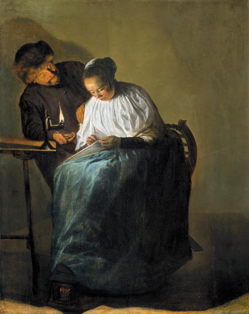 Judith Leyster: Mann, der einer jungen Frau Geld anbietet, 1631