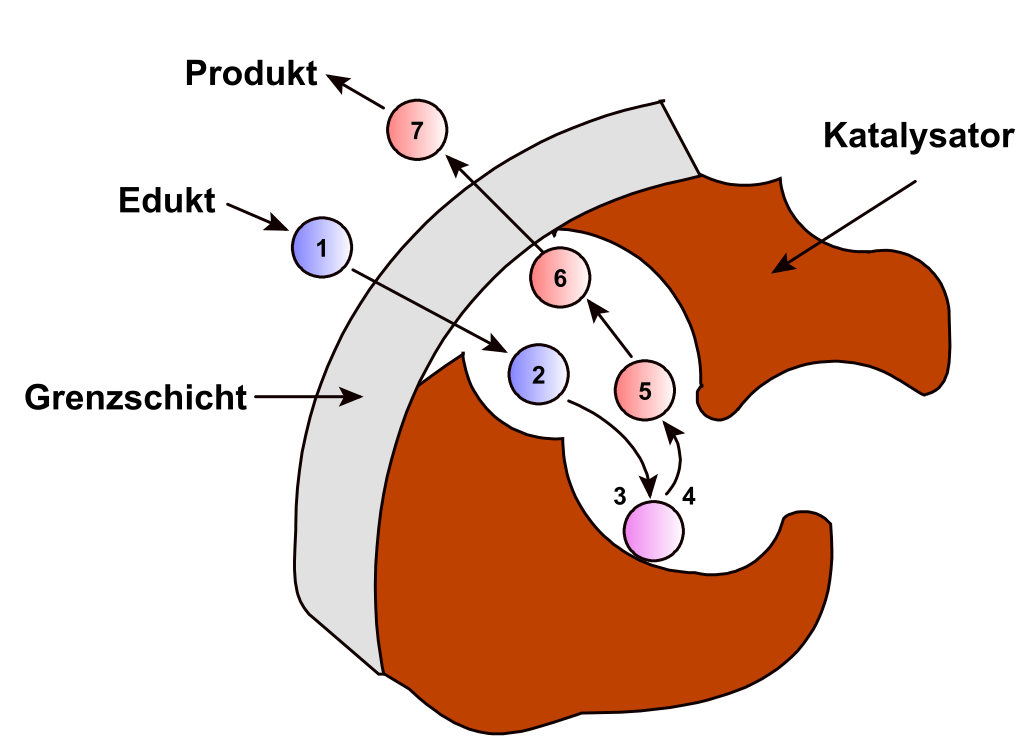 Heterogene Katalyse, Prozessschritte