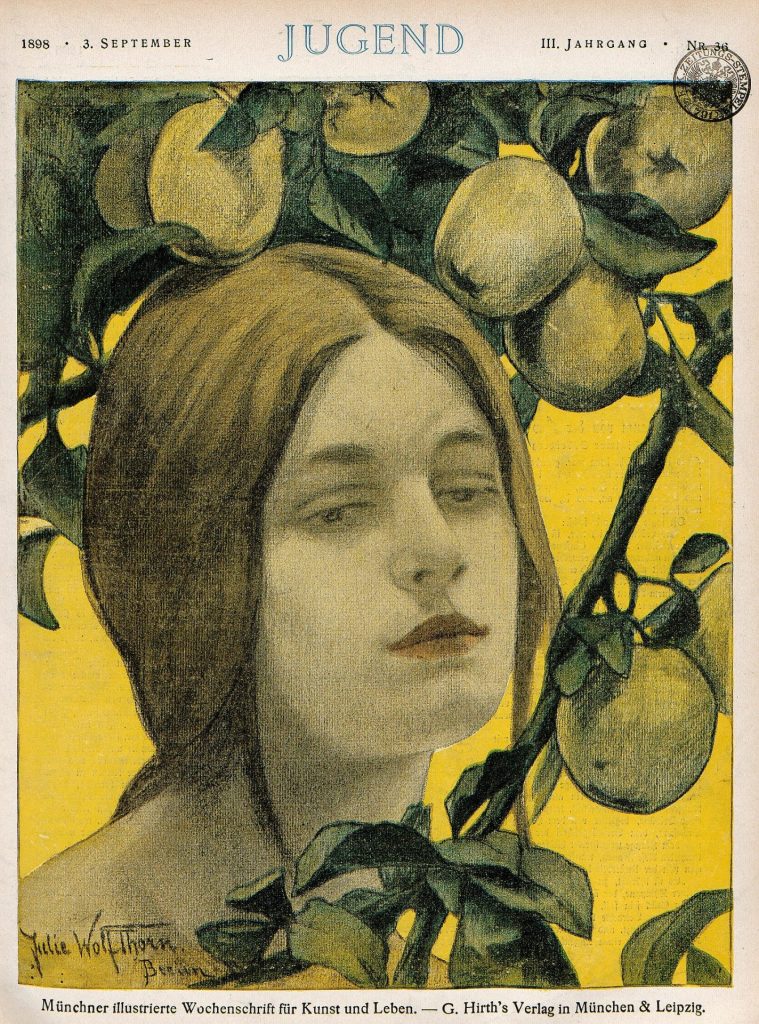 Julie Wolfthorn: Umschlag der Kunst- und Literaturzeitschrift "Jugend" Nr. 36, 3. September 1898