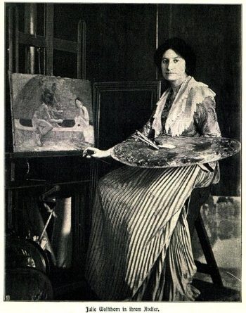 Julie Wolfthorn: Titelblatt der Zeitschrift Die weite Welt, Februar 1902: Die Malweiber. Unerschrockene Künstlerinnen um 1900